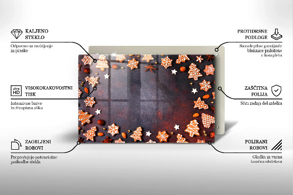 Herdabdeckplatte glas Lebkuchenweihnachten