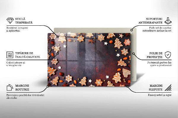 Herdabdeckplatte glas Lebkuchenweihnachten