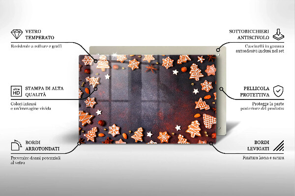 Herdabdeckplatte glas Lebkuchenweihnachten