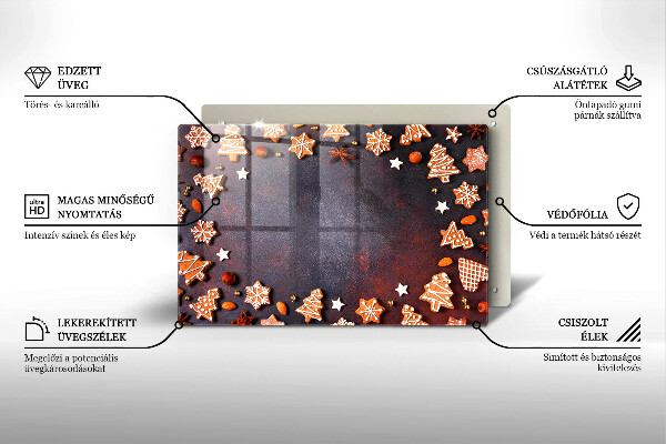 Herdabdeckplatte glas Lebkuchenweihnachten