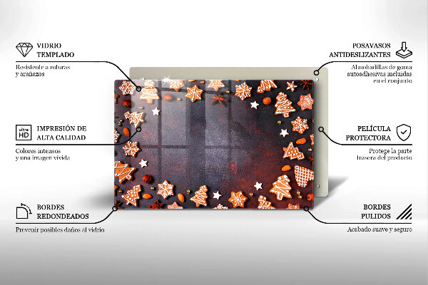 Herdabdeckplatte glas Lebkuchenweihnachten