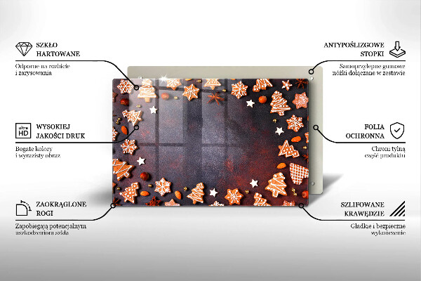 Herdabdeckplatte glas Lebkuchenweihnachten