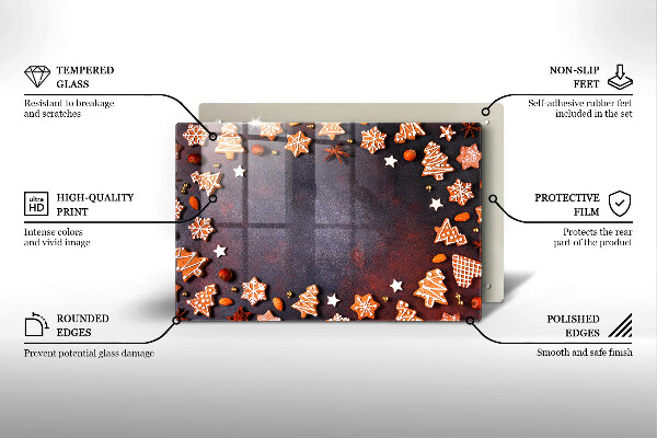 Herdabdeckplatte glas Lebkuchenweihnachten
