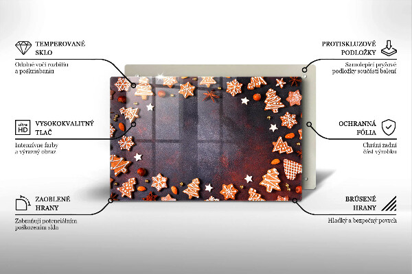 Herdabdeckplatte glas Lebkuchenweihnachten