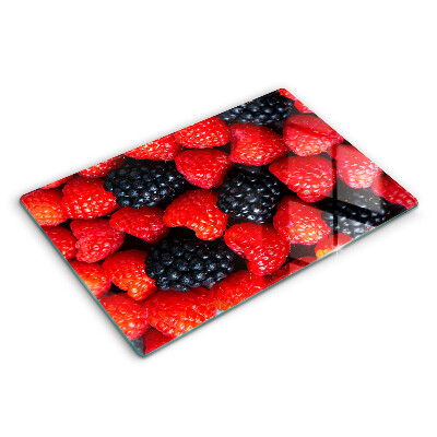 Herdabdeckplatte glas Himbeeren und Brombeeren