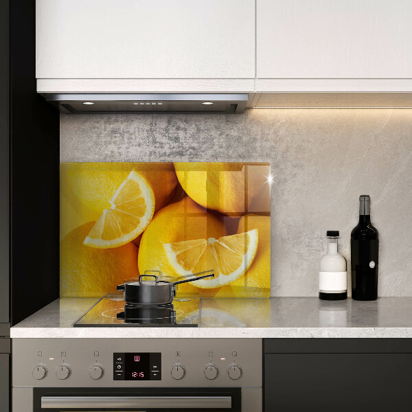 Herdabdeckplatte glas Saftige Zitronen