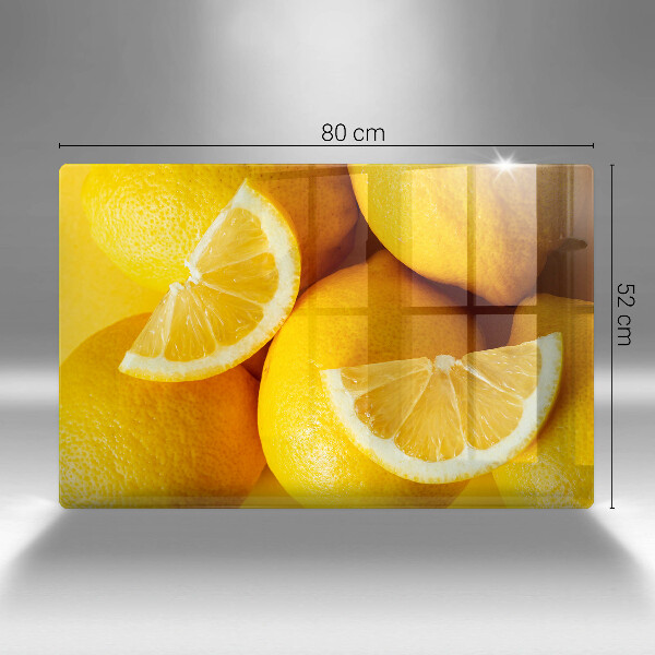 Herdabdeckplatte glas Saftige Zitronen
