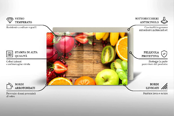 Herdabdeckplatte glas Frisches Obst