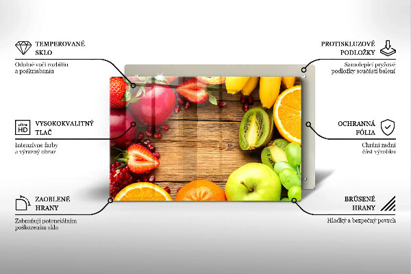 Herdabdeckplatte glas Frisches Obst
