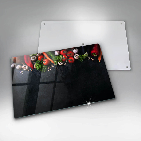 Herdabdeckplatte glas Buntes Gemüse