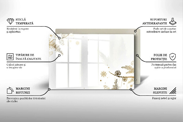 Herdabdeckplatte glas Winterdekorationen