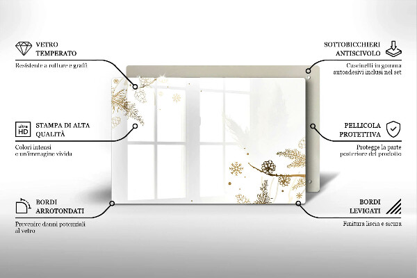 Herdabdeckplatte glas Winterdekorationen