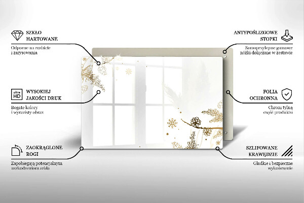 Herdabdeckplatte glas Winterdekorationen