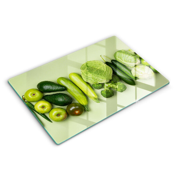 Herdabdeckplatte glas Grünes Obst und Gemüse