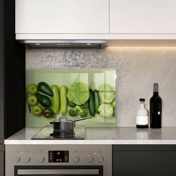 Herdabdeckplatte glas Grünes Obst und Gemüse