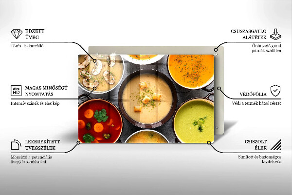 Herdabdeckplatte glas Bunte Suppen