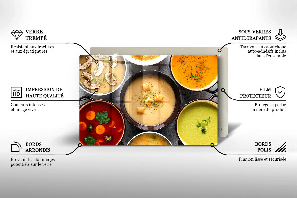 Herdabdeckplatte glas Bunte Suppen
