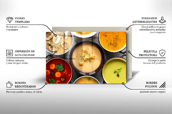 Herdabdeckplatte glas Bunte Suppen