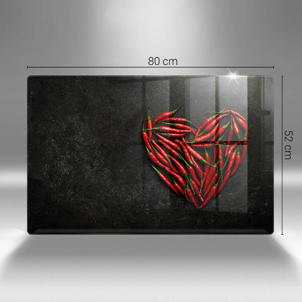 Herdabdeckung Chili-Pfeffer-Herz