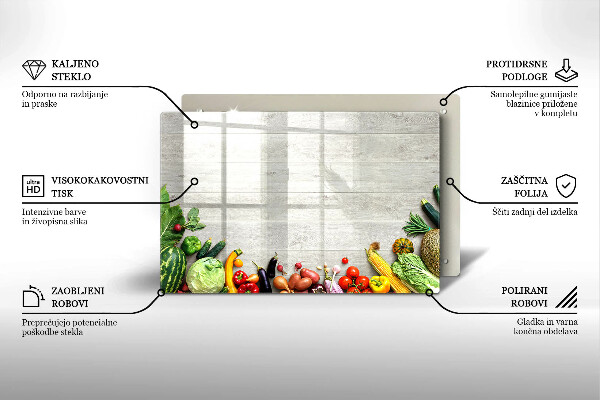 Herdabdeckung Gemüse auf Deckel