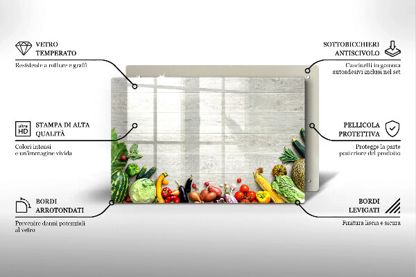 Herdabdeckung Gemüse auf Deckel