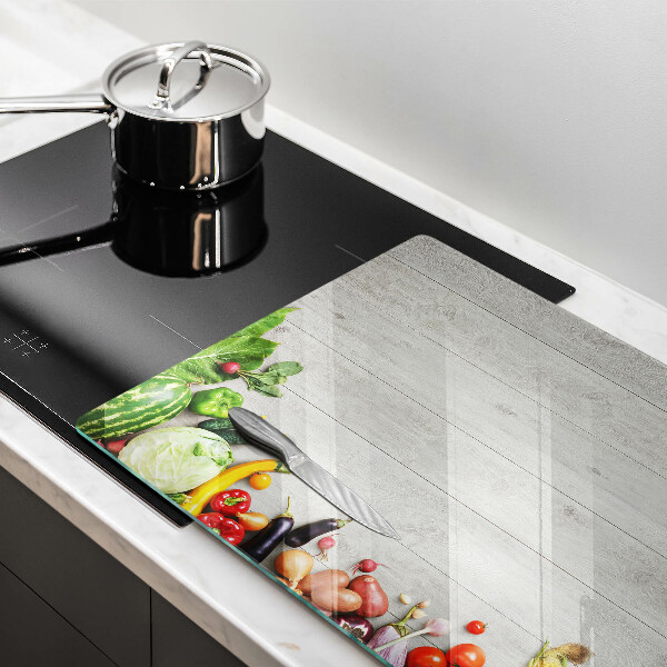 Herdabdeckung Gemüse auf Deckel