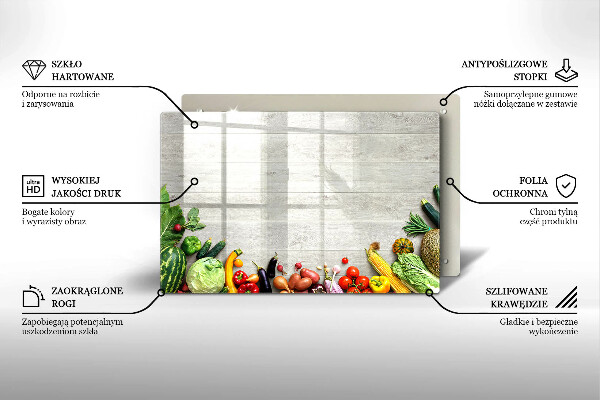 Herdabdeckung Gemüse auf Deckel