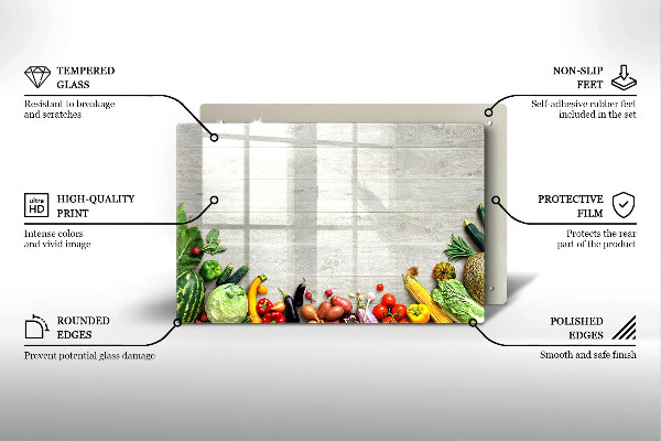 Herdabdeckung Gemüse auf Deckel