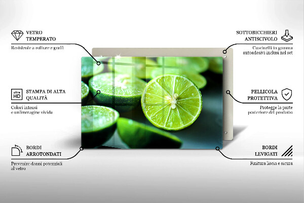 Abdeckung induktionskochfeld Limetten-Zitrusfrüchte
