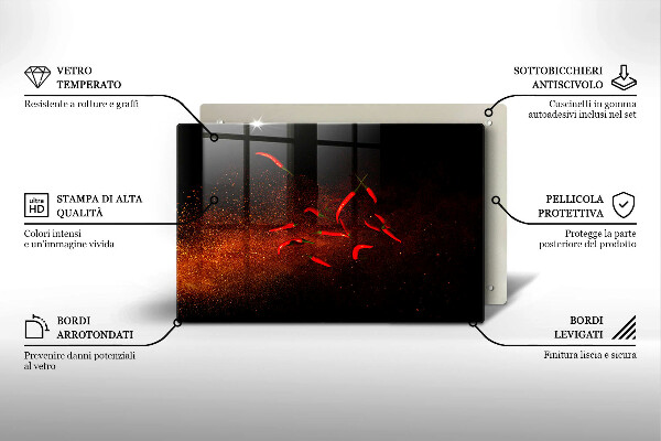 Abdeckung induktionskochfeld Scharfe Chilischoten