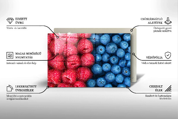 Abdeckung induktionskochfeld Himbeer- und Blaubeerfrüchte