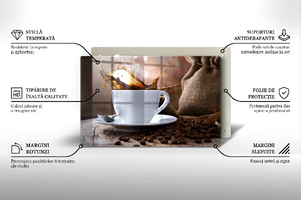 Herdabdeckung Tasse und Kaffeebohnen