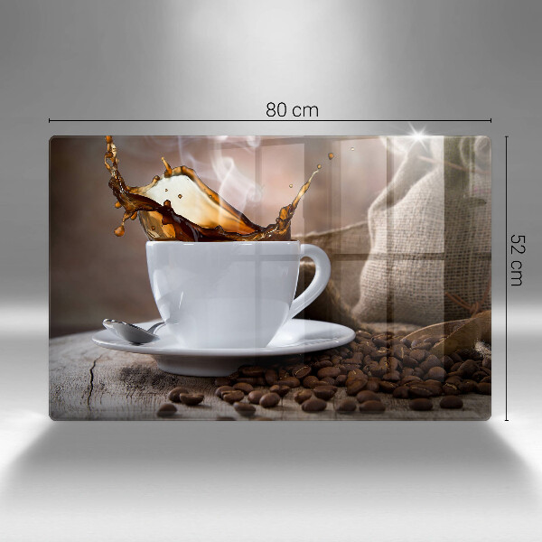 Herdabdeckung Tasse und Kaffeebohnen