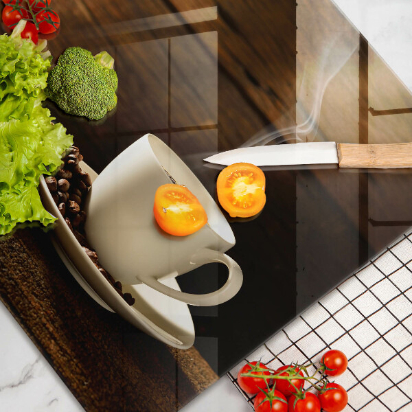 Herdabdeckung Kaffeetasse aus Holz