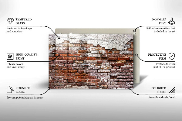Herdabdeckung Alte Ziegel- und Betonmauer