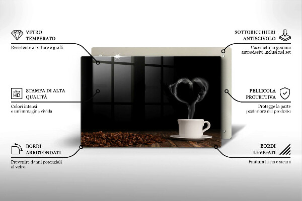 Herdabdeckung Kaffeetasse-Herz