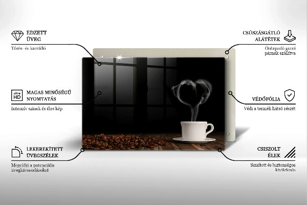 Herdabdeckung Kaffeetasse-Herz