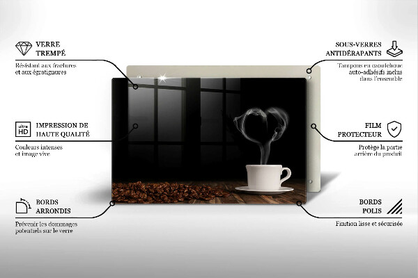 Herdabdeckung Kaffeetasse-Herz