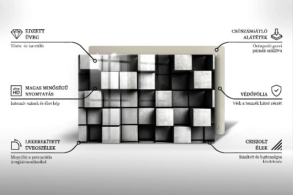 Herdabdeckung Abstrakte 3D-Quadrate