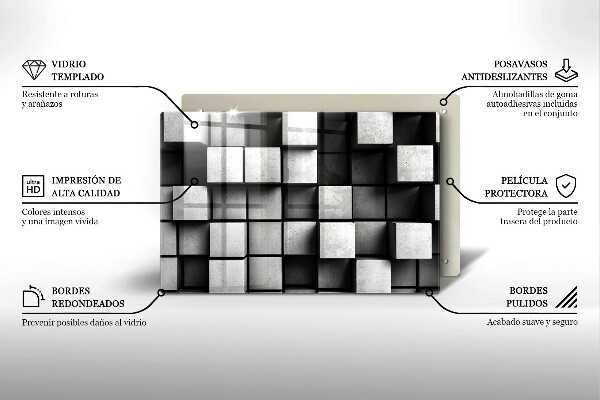 Herdabdeckung Abstrakte 3D-Quadrate