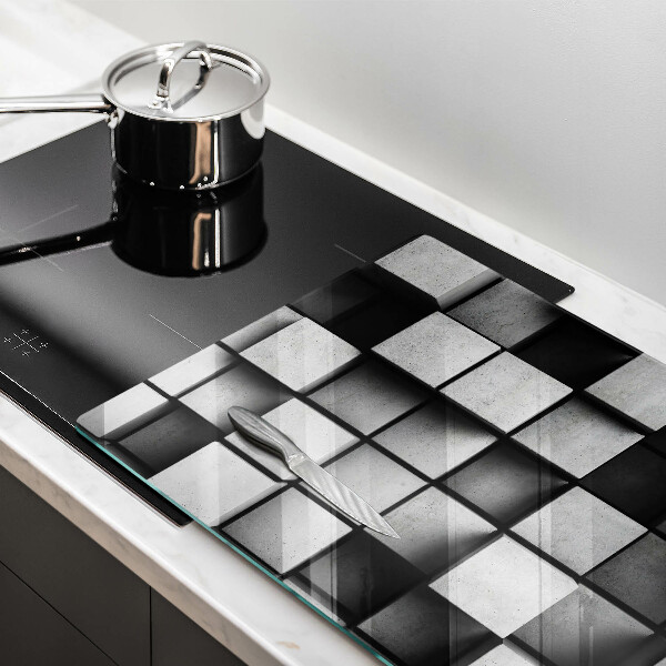 Herdabdeckung Abstrakte 3D-Quadrate