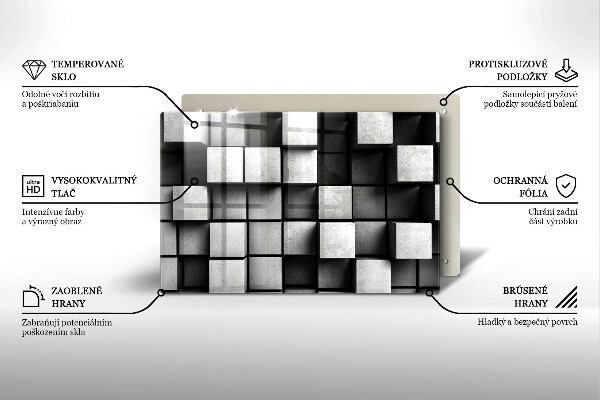 Herdabdeckung Abstrakte 3D-Quadrate