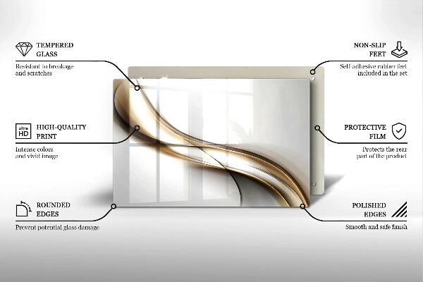 Herdabdeckung Weiche Linien Abstraktion