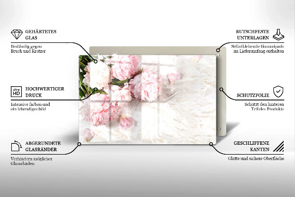 Herdabdeckung Zarte Rosenblüten