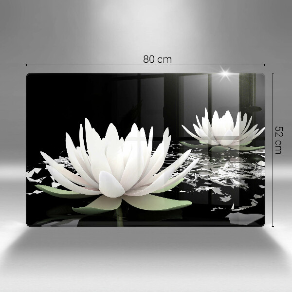 Herdabdeckung Weiße Lilien auf dem Wasser