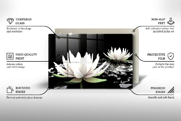 Herdabdeckung Weiße Lilien auf dem Wasser