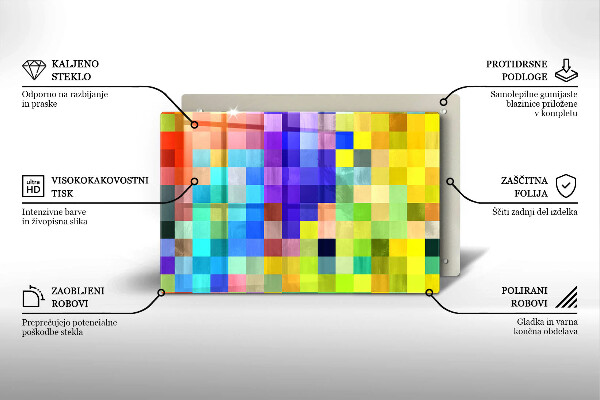 Herdabdeckung Bunte Pixelquadrate
