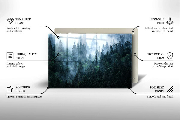 Herdabdeckung Waldbäume und Nebel