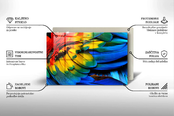 Herdabdeckung Bunte Papageienfedern