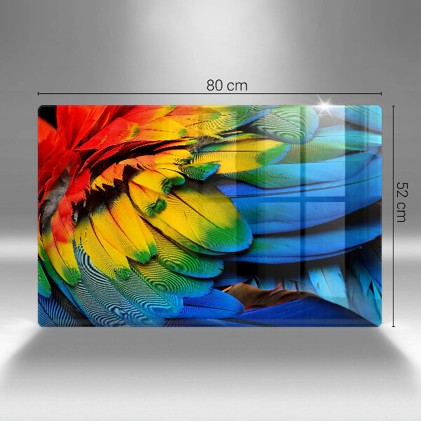 Herdabdeckung Bunte Papageienfedern